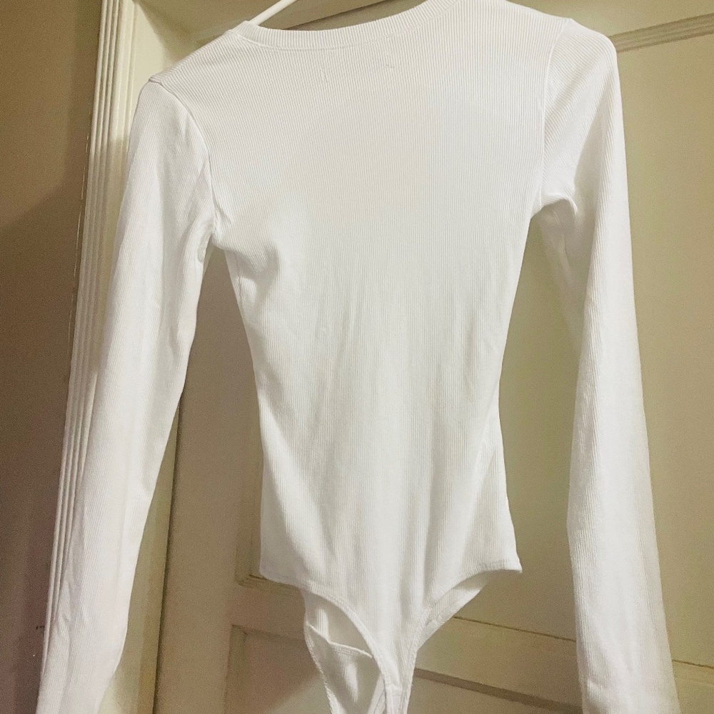 Abercrombie & Fitch White Crew Thong Bodysuit - Picture 2 of 2